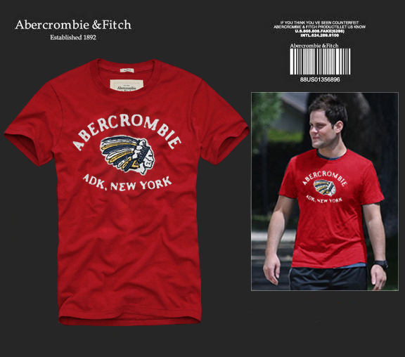 Abercrombie Fitch Hombres De Cuello Redondo Con Gente Fotos Corto Remera AF5636